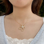 Load image into Gallery viewer, Dainty Flower Necklace with Gold Tone for Women | Soria Jewelry
