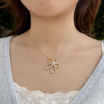 Load image into Gallery viewer, Dainty Flower Necklace with Gold Tone for Women | Soria Jewelry
