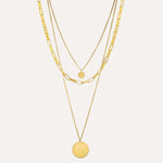 Load image into Gallery viewer, 3 Layer Necklace for Women | Dainty Circle Pendant Jewelry | Soria Jewelry
