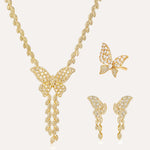 Load image into Gallery viewer, Gold Butterfly Necklace Earrings Ring Set for Women | Soria Jewelry
