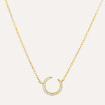 Load image into Gallery viewer, Crescent Moon Necklace for Women | Dainty Crystal Pendant Design | Soria Jewelry
