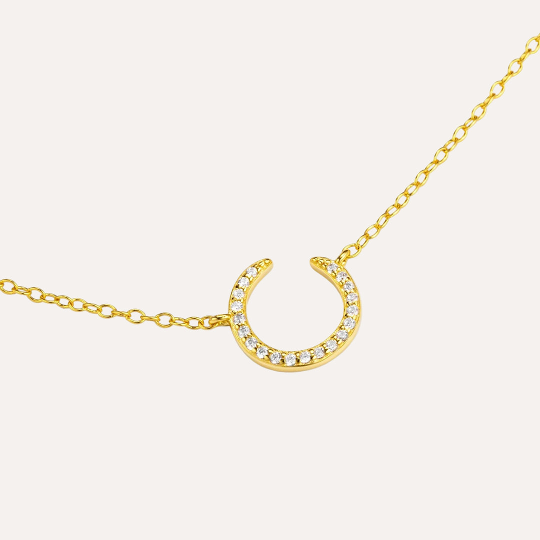 Crescent Moon Necklace for Women | Dainty Crystal Pendant Design | Soria Jewelry