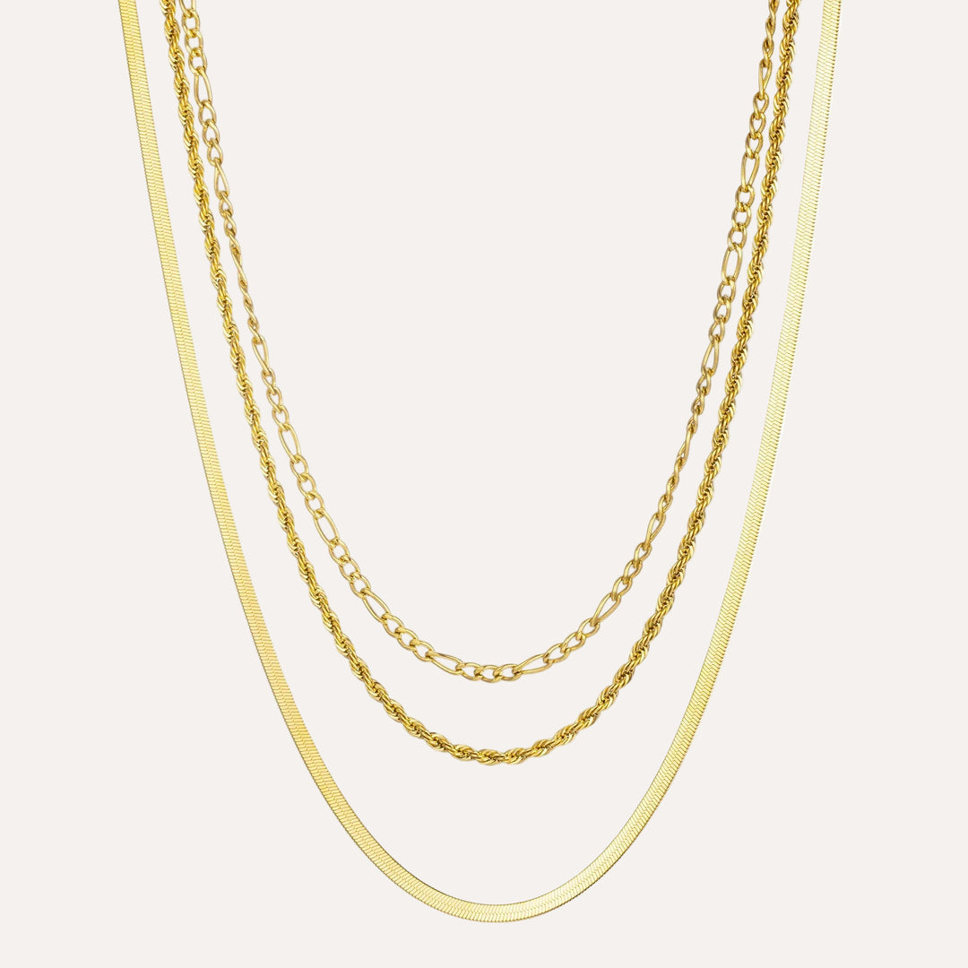 3 Layer Necklace for Women | Dainty Cuban Link Chain Necklace | Soria Jewelry