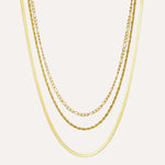 Load image into Gallery viewer, 3 Layer Necklace for Women | Dainty Cuban Link Chain Necklace | Soria Jewelry
