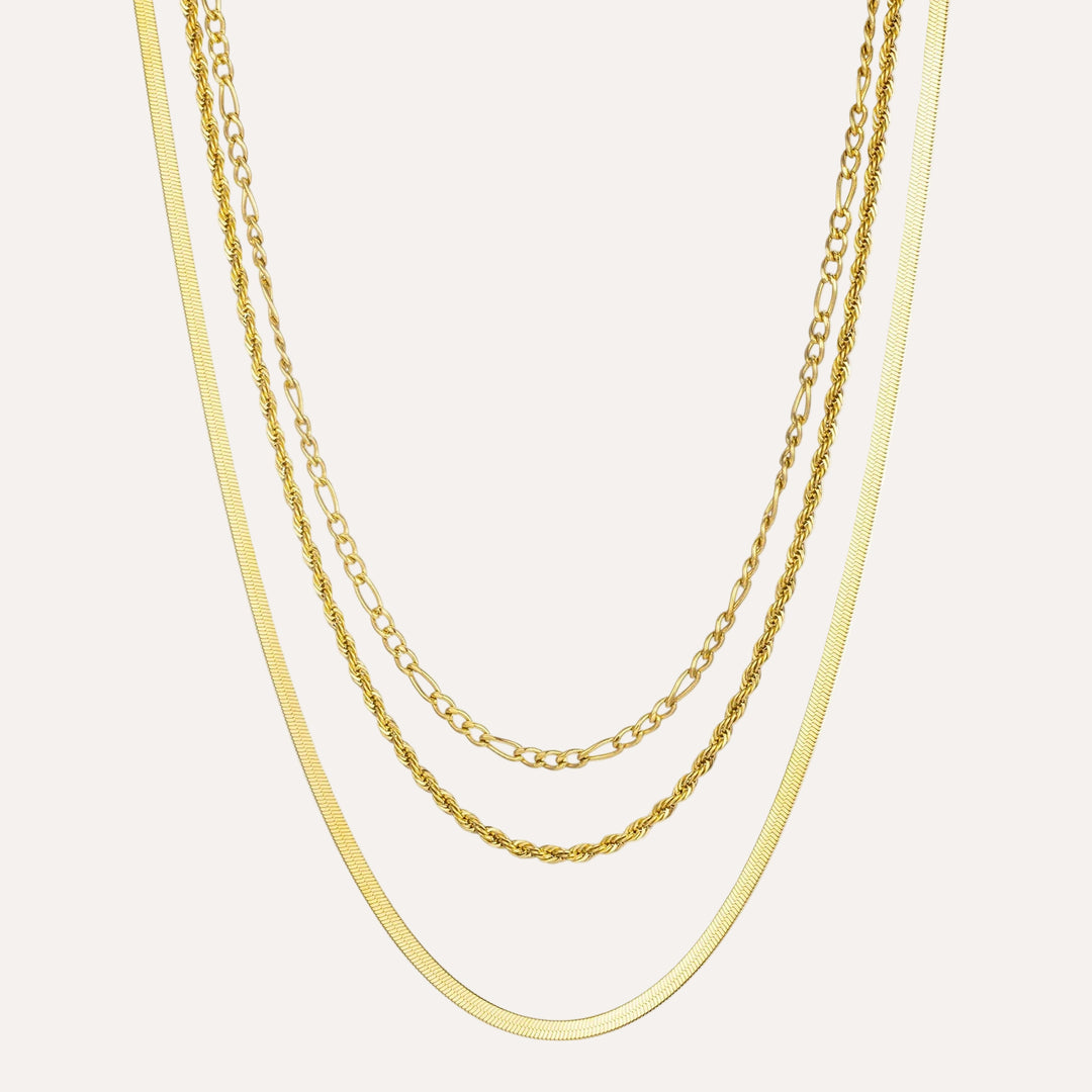 3 Layer Necklace for Women | Dainty Cuban Link Chain Necklace | Soria Jewelry