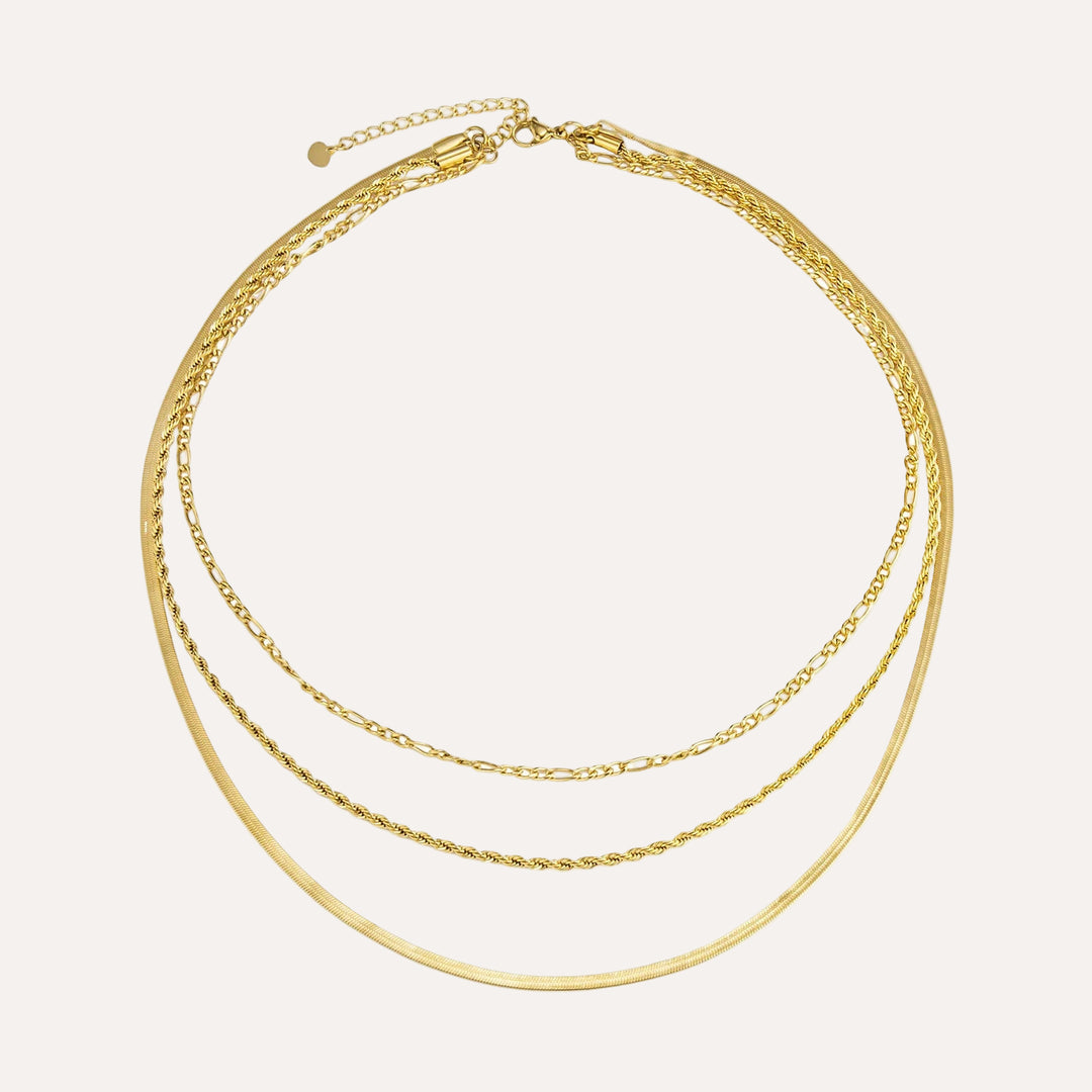 3 Layer Necklace for Women | Dainty Cuban Link Chain Necklace | Soria Jewelry
