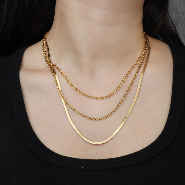 3 Layer Dainty Cuban Link Chain Necklace