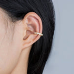 Load image into Gallery viewer, Dainty Gold Ear Cuffs with Heart CZ Design for Women | Soria Jewelry
