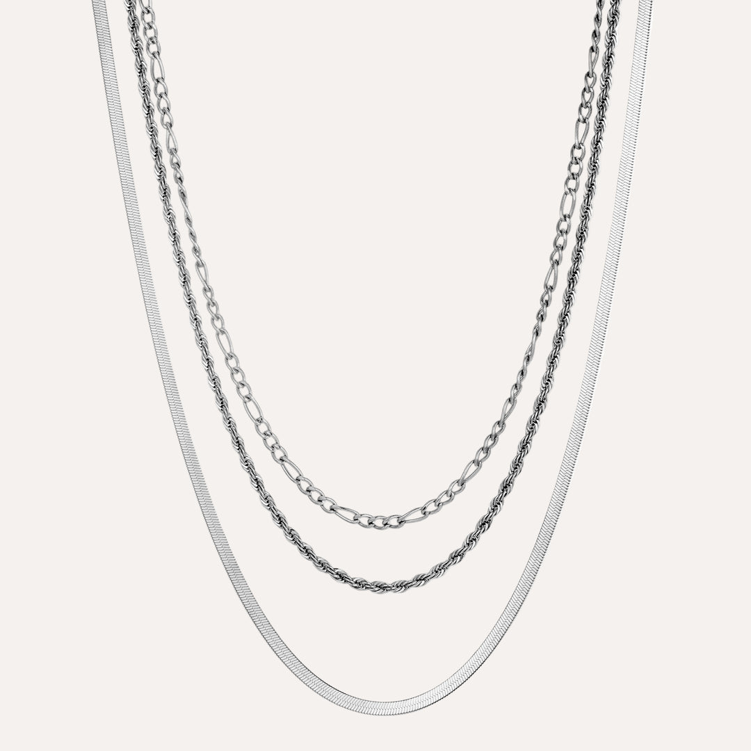 3 Layer Necklace for Women | Dainty Cuban Link Chain Necklace | Soria Jewelry