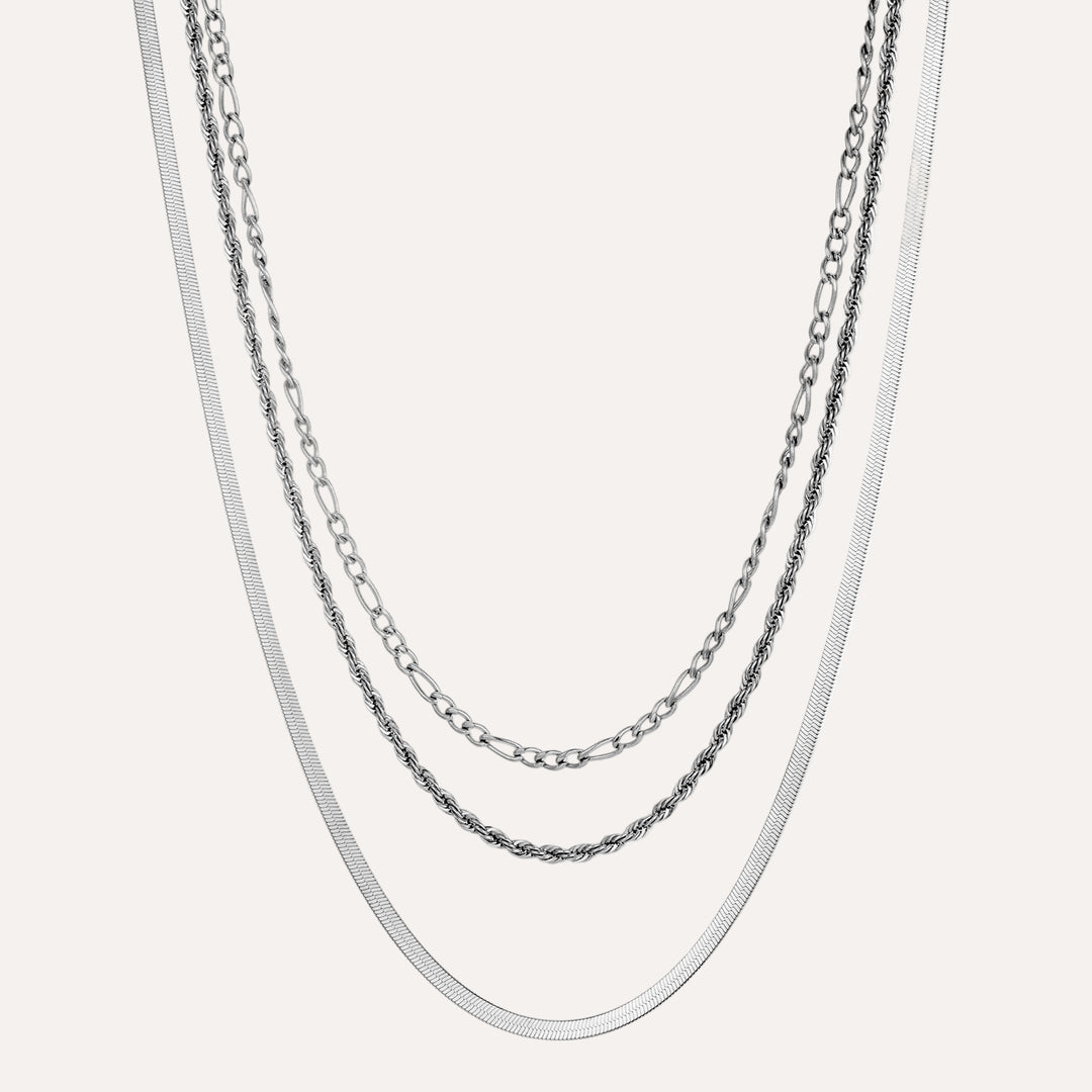 3 Layer Necklace for Women | Dainty Cuban Link Chain Necklace | Soria Jewelry