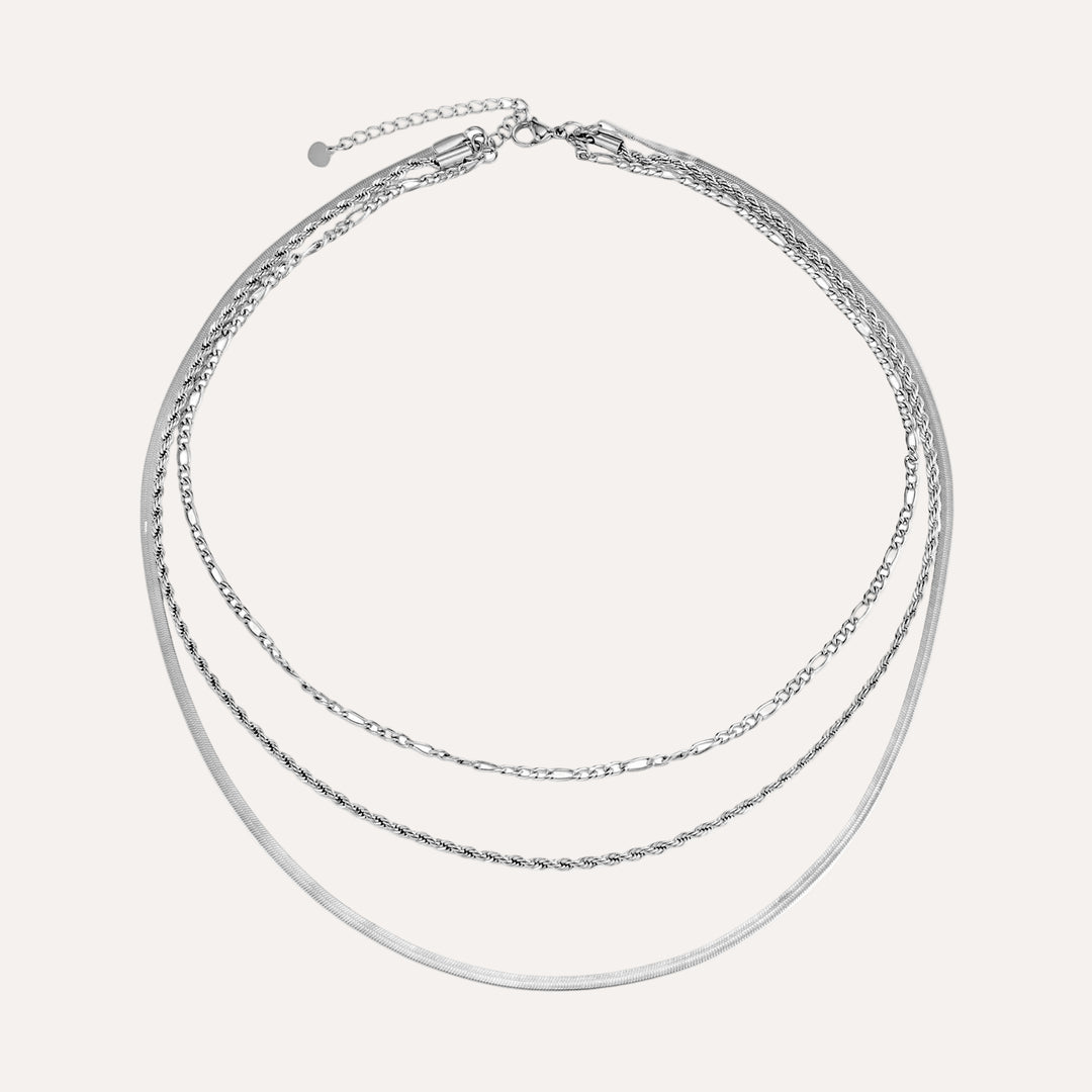 3 Layer Necklace for Women | Dainty Cuban Link Chain Necklace | Soria Jewelry