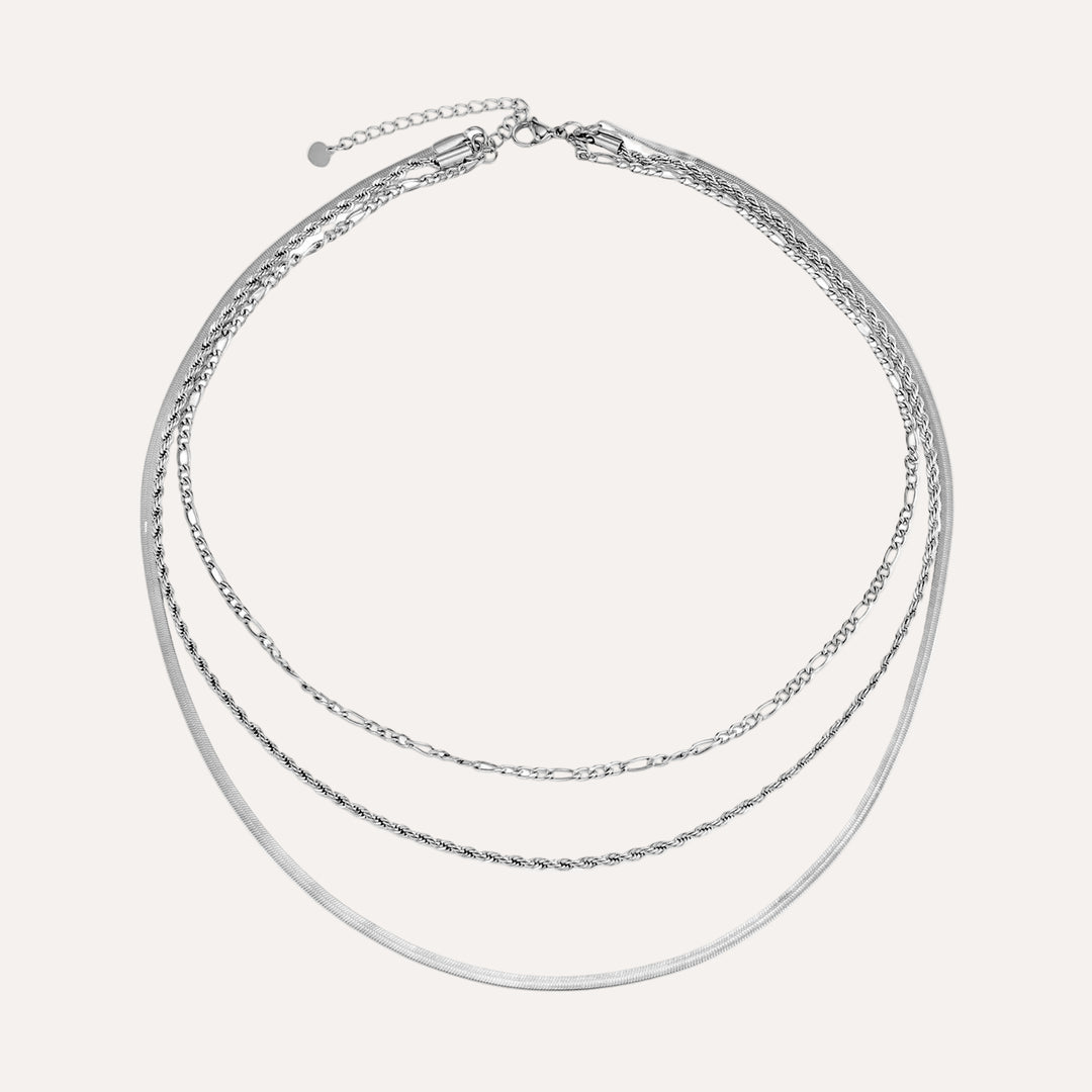 3 Layer Necklace for Women | Dainty Cuban Link Chain Necklace | Soria Jewelry