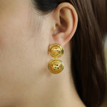 Load image into Gallery viewer, Drop Earrings with Gold Tone Round Spiral Circle for Women | Soria Jewelry
