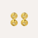 Load image into Gallery viewer, Drop Earrings with Gold Tone Round Spiral Circle for Women | Soria Jewelry
