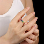 Load image into Gallery viewer, Rainbow Ring for Women | Eternity Ring for Wedding | Soria Jewelry
