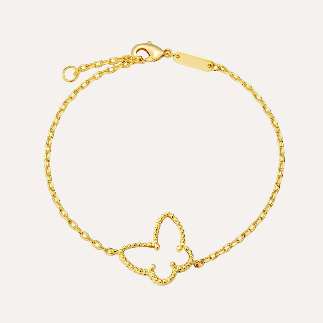 Butterfly Pearl Bracelet for Women | Fashion Gold Chain and Adjustable Design | Soria Jewelry