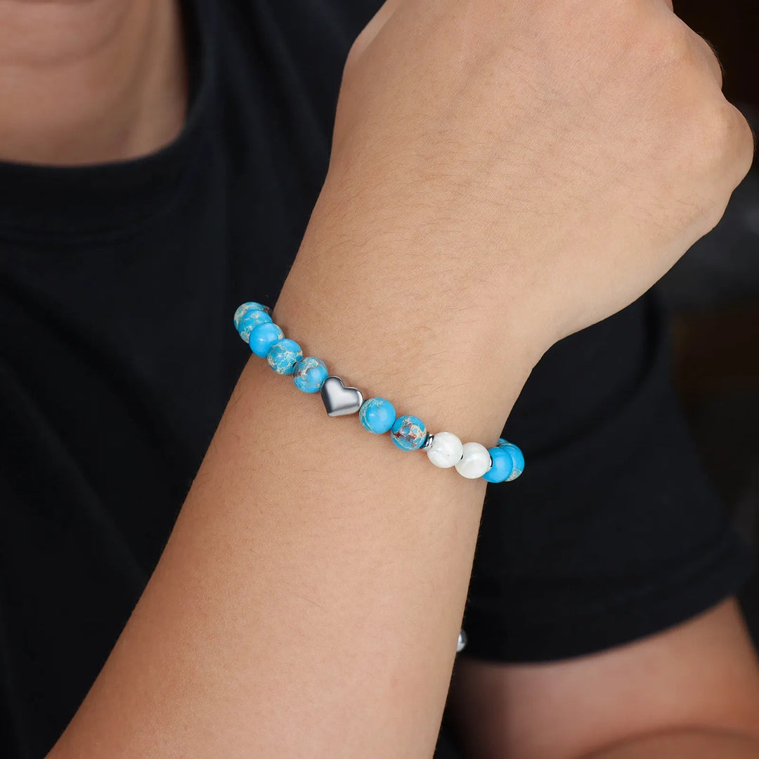 Heart Beaded Bracelet | Fashion Adjustable Jewelry | Soria Jewelry