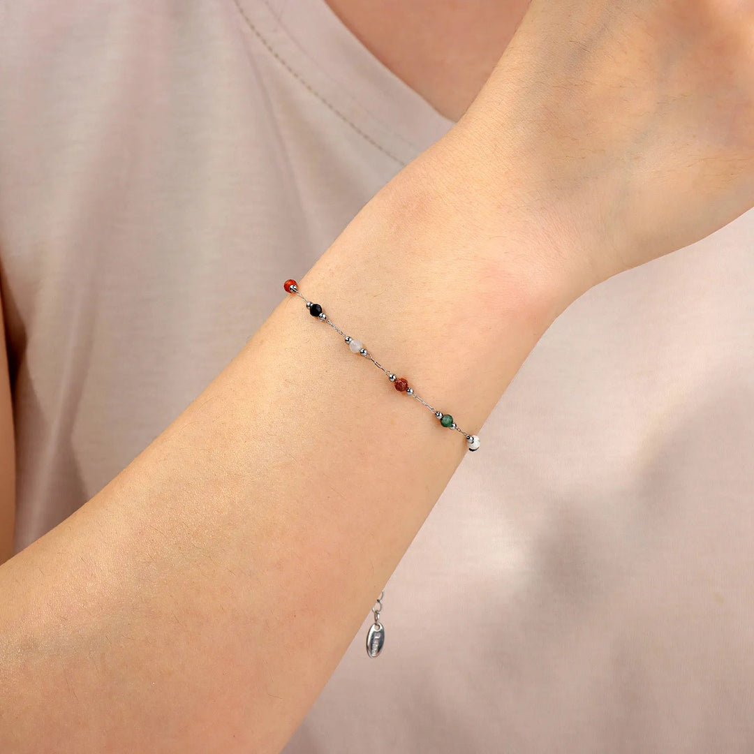 Beaded Bracelet for Women | Fashion Silver Chain and Adjustable Design | Soria Jewelry