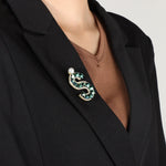 Load image into Gallery viewer, Letter Brooch for Women | Crystal Pearl Luxury Jewelry | Soria Jewelry
