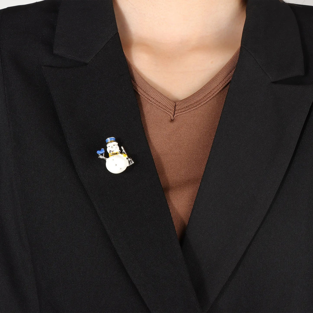 Snowman Brooch for Women | Fashion Christmas Crystal Pin | Soria Jewelry