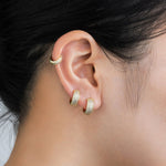 Load image into Gallery viewer, CZ Hoop Stud Earrings for Women | Fashion Dainty Jewelry | Soria Jewelry
