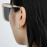 Load image into Gallery viewer, CZ Hoop Stud Earrings for Women | Fashion Dainty Jewelry | Soria Jewelry
