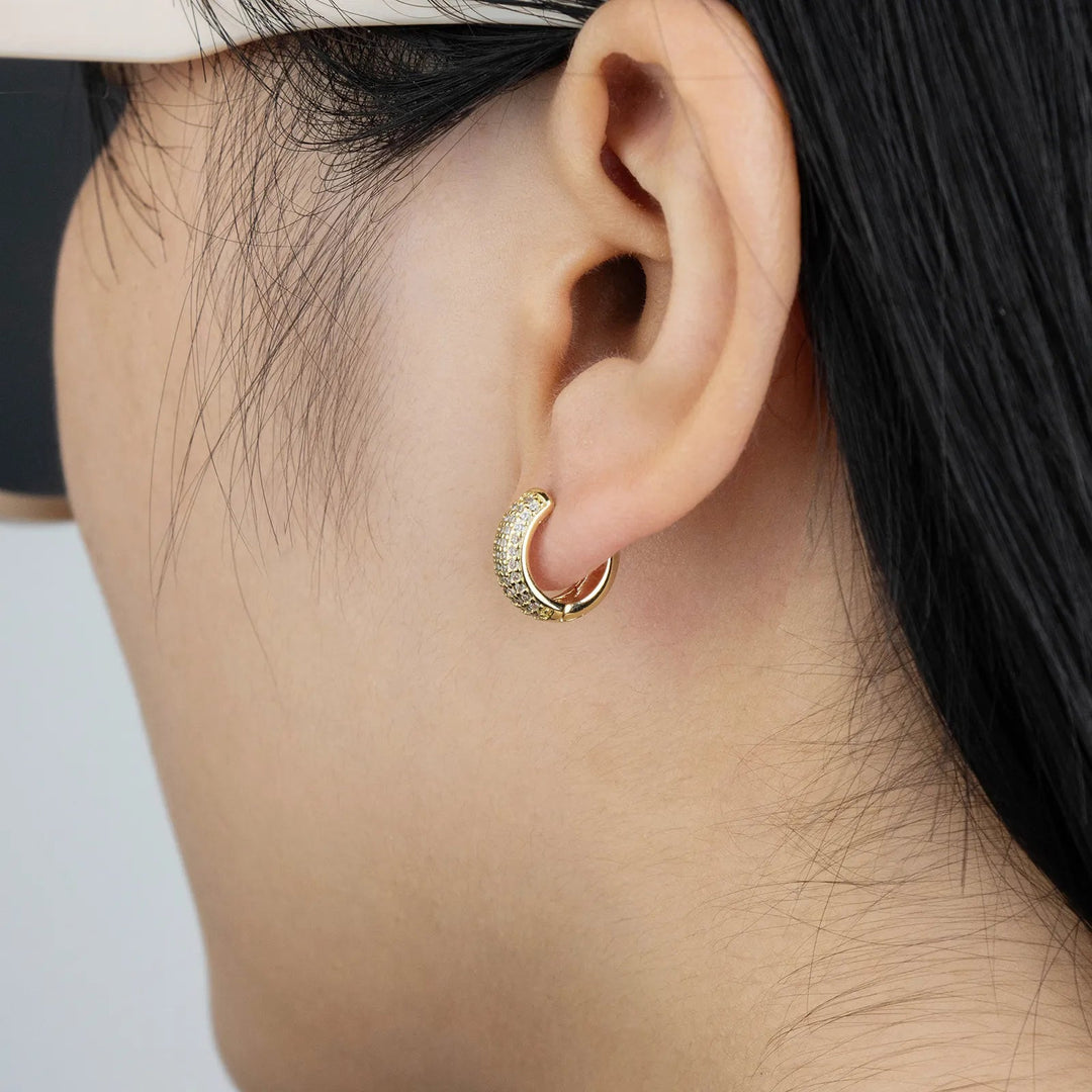 CZ Hoop Stud Earrings for Women | Fashion Dainty Jewelry | Soria Jewelry