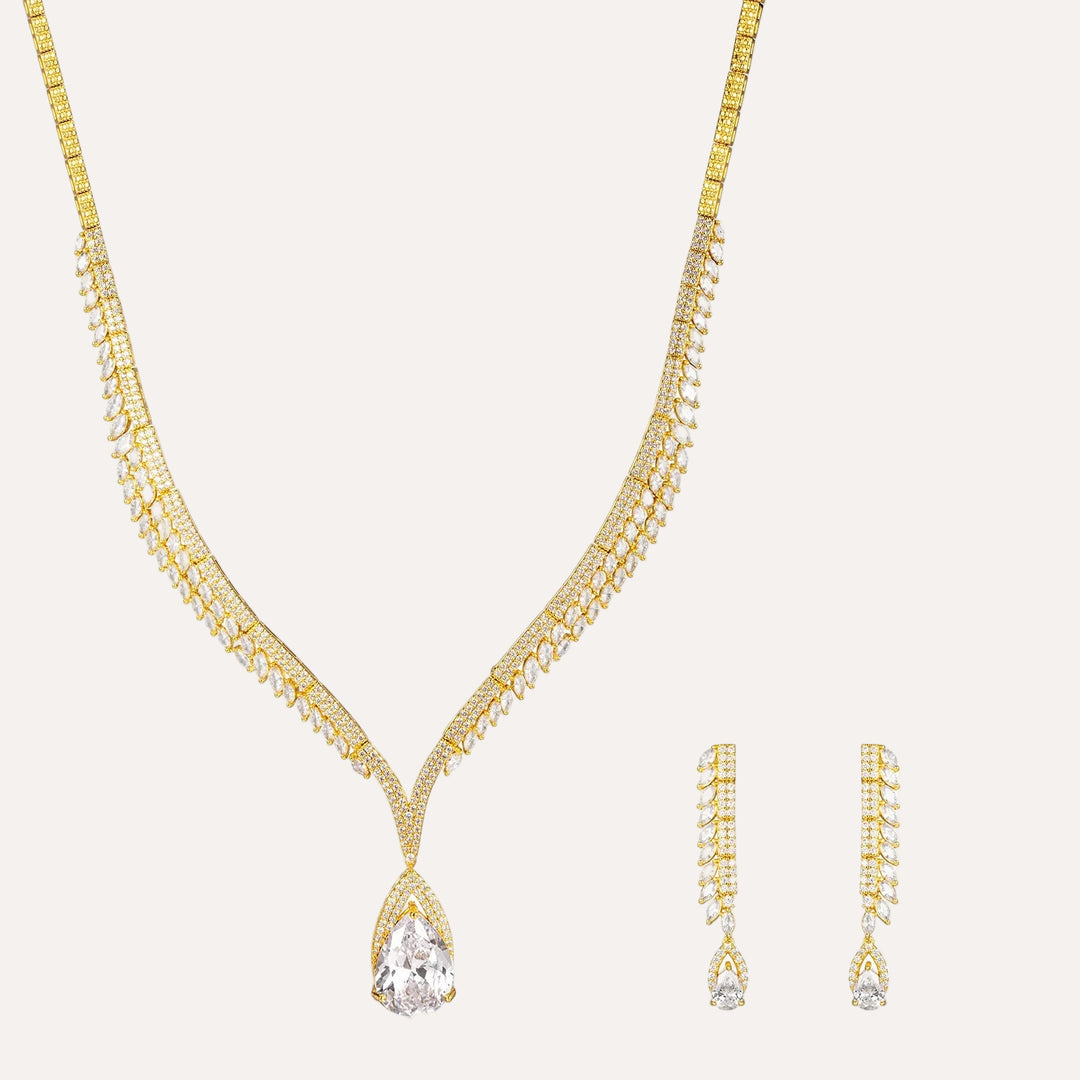 Crystal Necklace Earrings Set for Women | Fashion Dainty Jewelry | Soria Jewelry