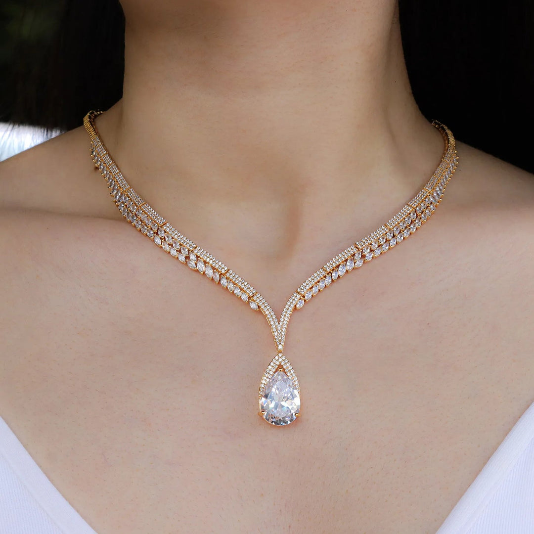 Crystal Necklace Earrings Set for Women | Fashion Dainty Jewelry | Soria Jewelry