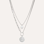 Load image into Gallery viewer, Double Layer Necklace for Women | Fashion Smiley Pendant Design | Soria Jewelry
