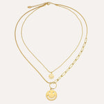 Load image into Gallery viewer, Double Layer Necklace for Women | Fashion Smiley Pendant Design | Soria Jewelry
