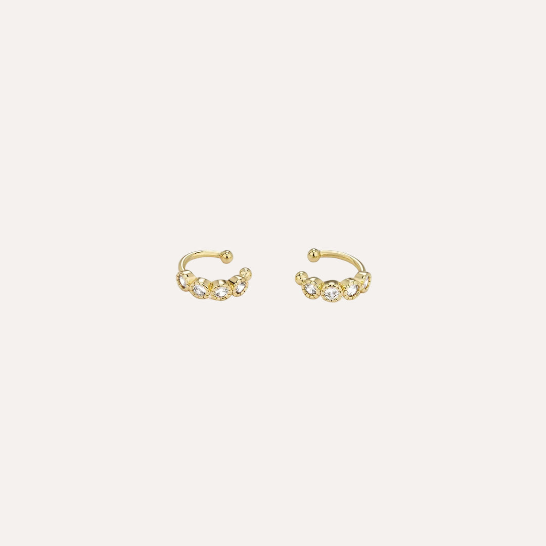 Gold CZ Ear Cuffs for Women | Fashion Elegant Jewelry | Soria Jewelry
