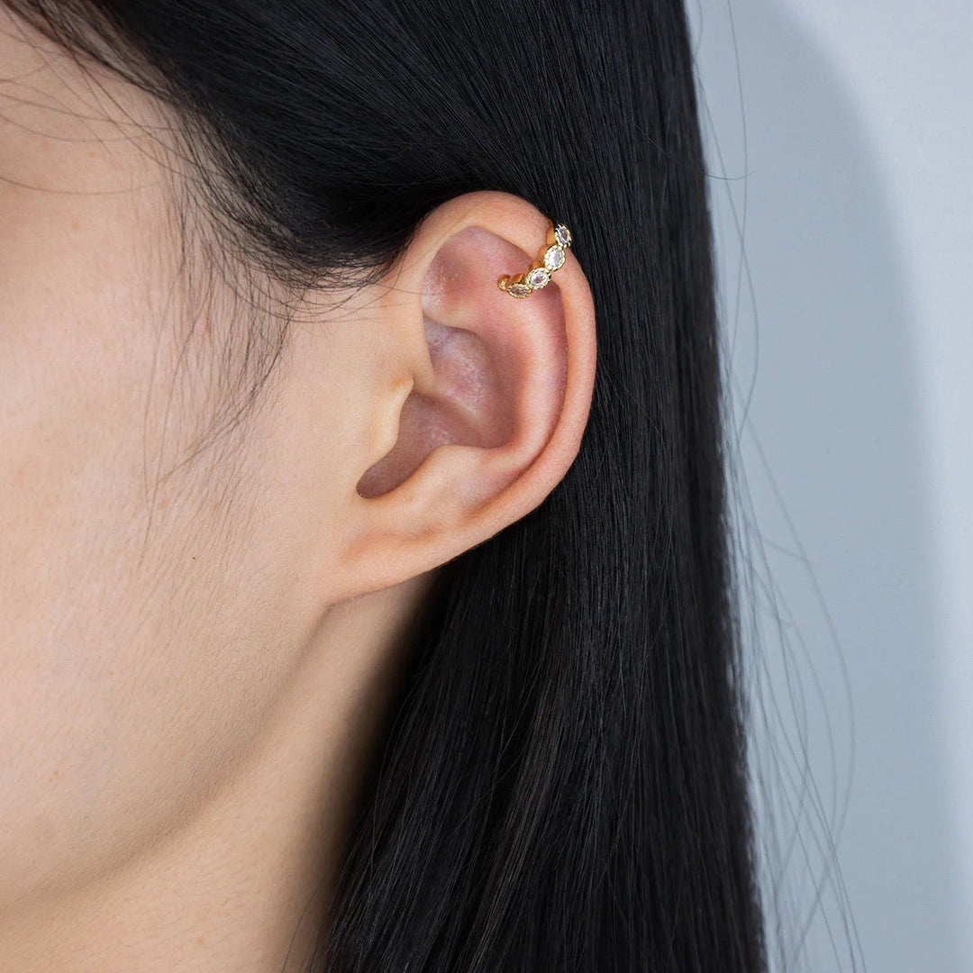 Gold CZ Ear Cuffs for Women | Fashion Elegant Jewelry | Soria Jewelry