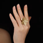 Load image into Gallery viewer, Gold Flower Ring for Women | Fashion Statement Jewelry | Soria Jewelry
