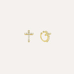 Load image into Gallery viewer, Cross Ear Cuffs for Women | Fashion Gold Clip on Earrings | Soria Jewelry
