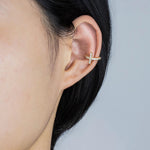 Load image into Gallery viewer, Cross Ear Cuffs for Women | Fashion Gold Clip on Earrings | Soria Jewelry
