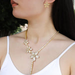 Load image into Gallery viewer, Flower Necklace Earrings Set for Women | Fashion Chain Design | Soria Jewelry
