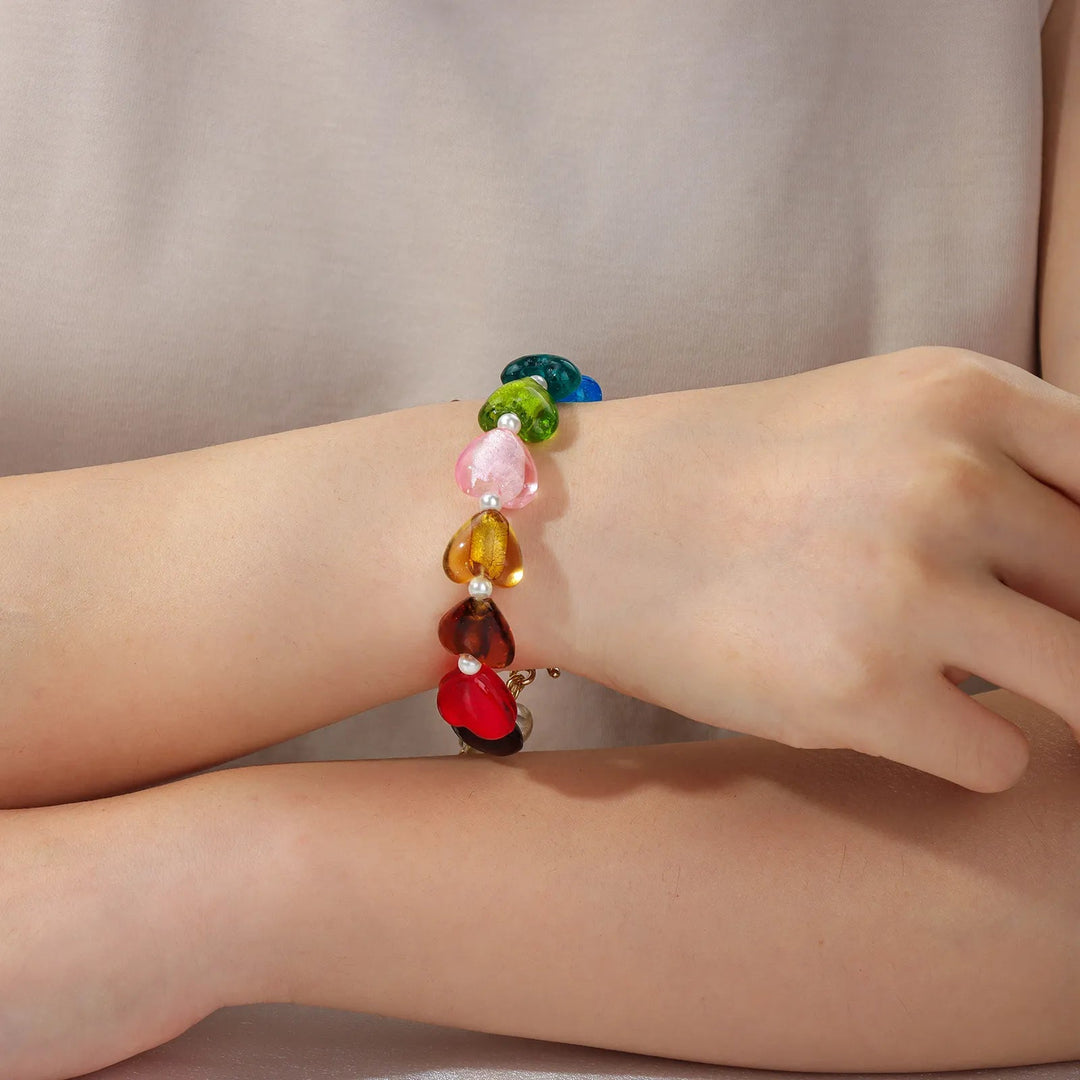 Beaded Bracelet for Women | Fashion Heart Stone Bracelet | Soria Jewelry