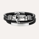 Load image into Gallery viewer, Leather Anchor Bracelet for Men | Fashion Nautical Style Jewelry | Soria Jewelry
