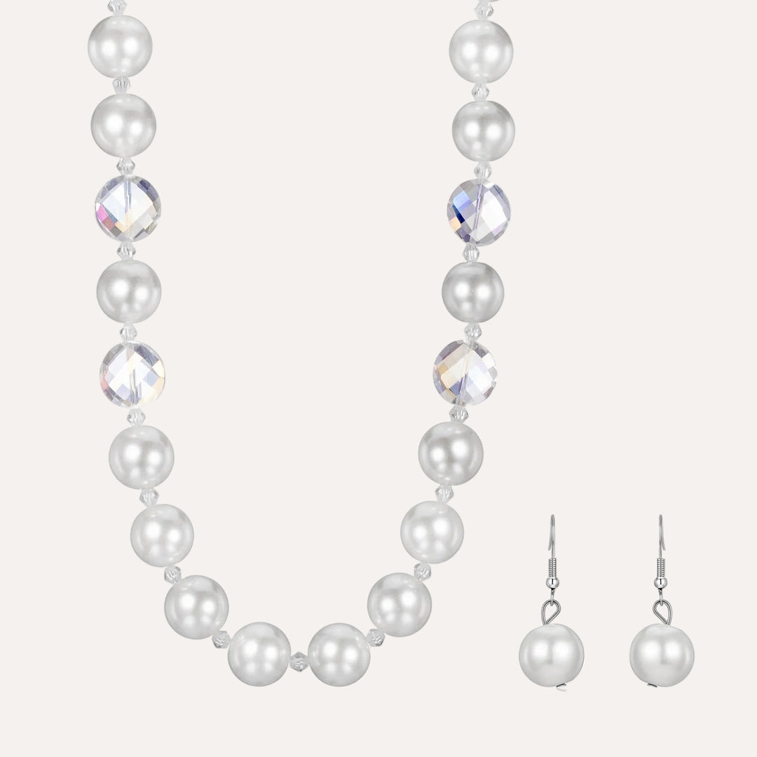 Pearl Necklace Earrings Set | Fashion Jewelry Gift for Women | Soria Jewelry