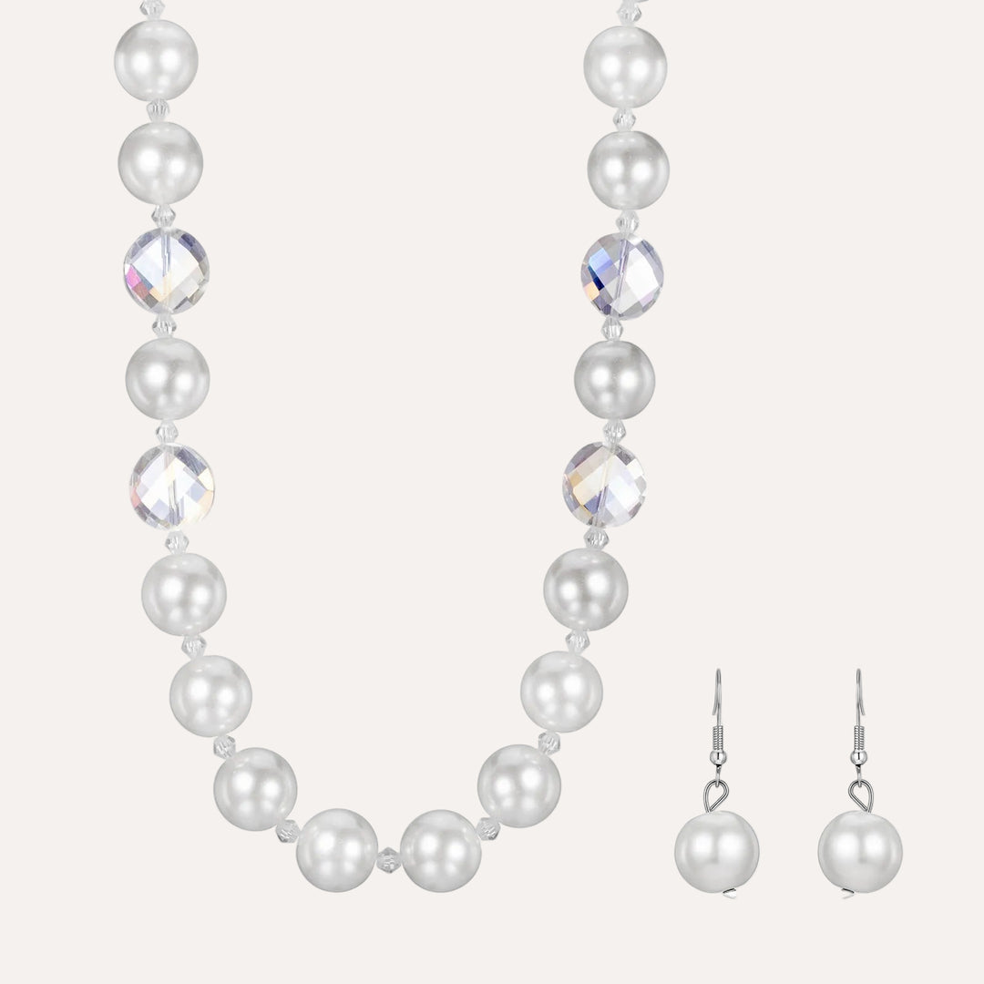 Pearl Necklace Earrings Set | Fashion Jewelry Gift for Women | Soria Jewelry