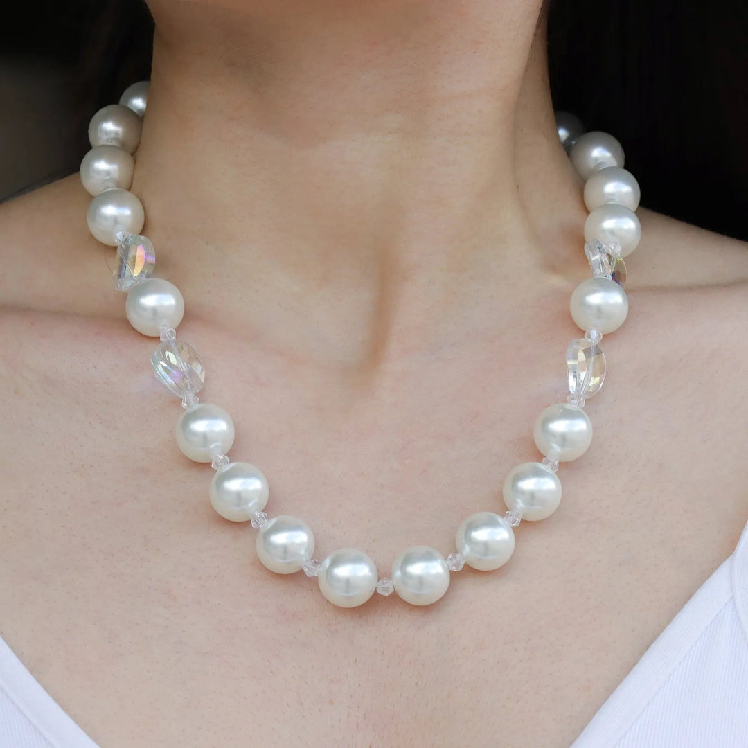 Pearl Necklace Earrings Set | Fashion Jewelry Gift for Women | Soria Jewelry