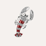Load image into Gallery viewer, Lobster Brooch with Crystal | Fashion Animal Pin for Women | Soria Jewelry

