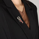 Load image into Gallery viewer, Lobster Brooch with Crystal | Fashion Animal Pin for Women | Soria Jewelry
