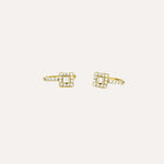 Load image into Gallery viewer, Square CZ Ear Cuffs for Women | Fashion Clip on Earrings | Soria Jewelry
