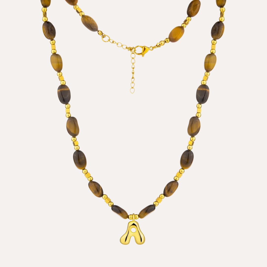 Beaded Necklace for Women | Gold Initial Chain Design | Soria Jewelry