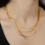 Load image into Gallery viewer, Gold Chain Necklace with Multi Layer Design for Women | Soria Jewelry
