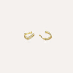 Load image into Gallery viewer, Gold Clip on Earrings with Double Row Pave Zircon Design for Women | Soria Jewelry
