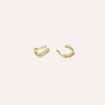 Load image into Gallery viewer, Gold Clip on Earrings with Double Row Pave Zircon Design for Women | Soria Jewelry
