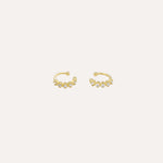 Load image into Gallery viewer, Gold Clip on Hoop Earrings with Chic Round Zirconia for Women | Soria Jewelry
